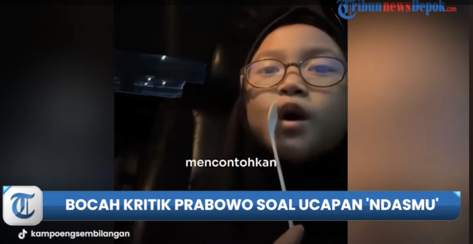 Viral Ucapan Prabowo Sebut 'Ndasmu' saat Pidato Dikritik Bocah: Tolong Contohkan Baik ke Rakyat