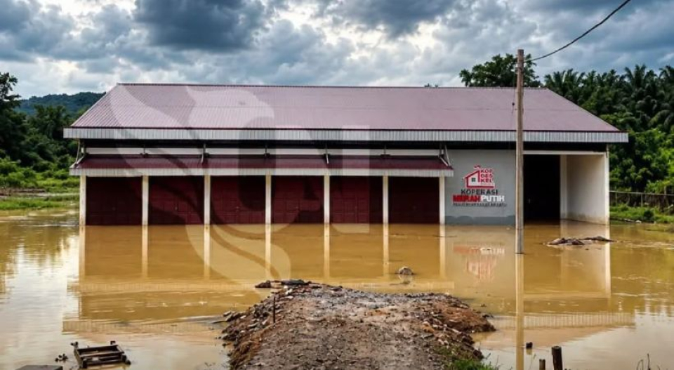 Belum Beroperasi, Kopdes Merah Putih di Rantauprapat Malah Kebanjiran