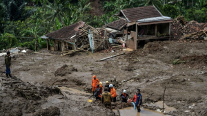 Bencana longsor di Kabupaten Bandung Barat. 
