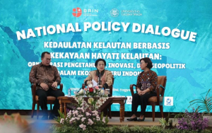 Ketua Dewan Pengarah Badan Riset dan Inovasi Nasional (BRIN) Megawati Soekarnoputri saat menghadiri dialog publik di UGM pada Jumat, 22 Mei 2026.