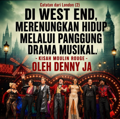 Catatan dari London (2)  DI WEST END, MERENUNGKAN HIDUP MELALUI PANGGUNG DRAMA MUSIKAL  - Kisah Moulin Rouge