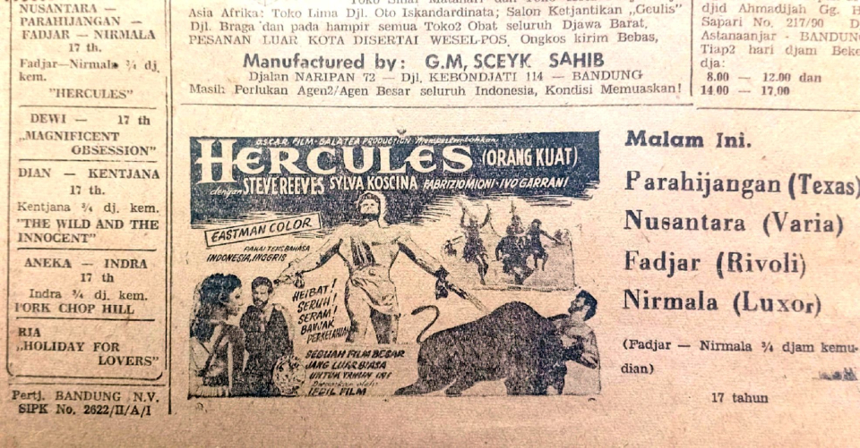Romantisme Bioskop Bandung Era Tahun 1960-an
