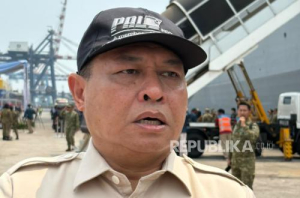 Direktur Utama PT PAL Kaharuddin Djenod di Pelabuhan Tanjung Priok, Jakarta Utara, Sabtu (19/9/2026).